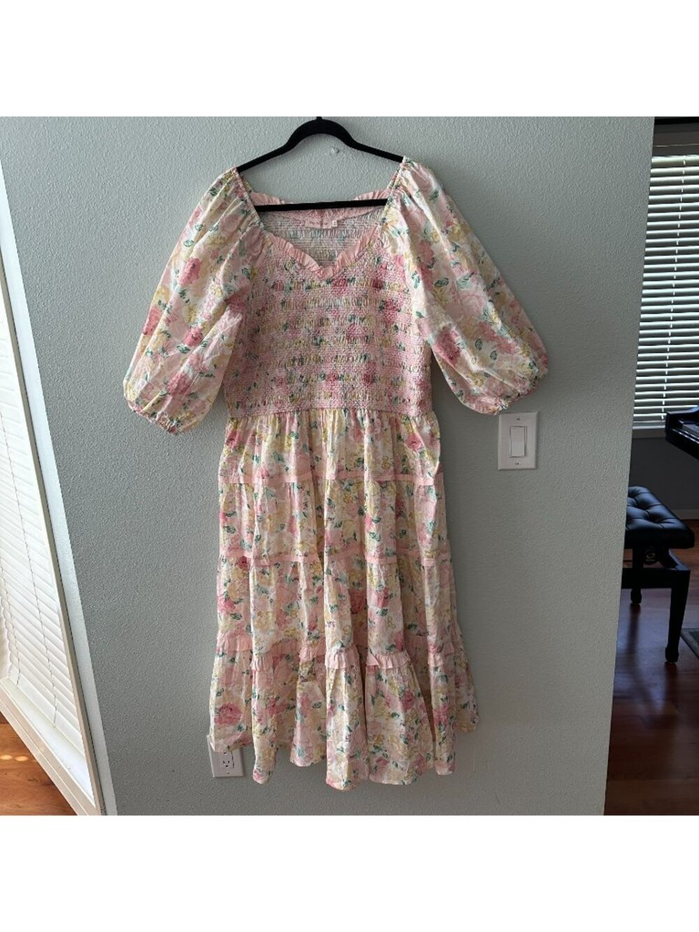 Ivy City Co Pink Floral Midi Dress